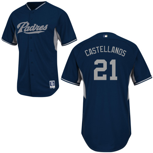 Alex Castellanos #21 MLB Jersey-San Diego Padres Men's Authentic 2014 Road Cool Base BP Baseball Jersey